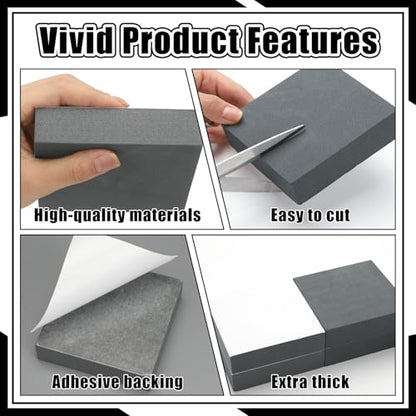 4 Pcs 1" Thick Foam Padding Sheet with Adhesive Backing Closed Cell - color: Gray, size: 1 Inch Thick, 4 x 4 Inches