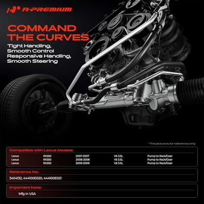 A-Premium Power Steering Pressure Hose Assembly Compatible with Lexus