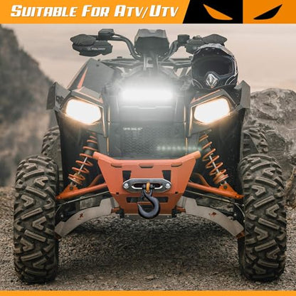 ORCISH 4500 LB 12V Electric Winch, ATV/UTV Winch Kit with Synthetic Rope - size: 4500 lb