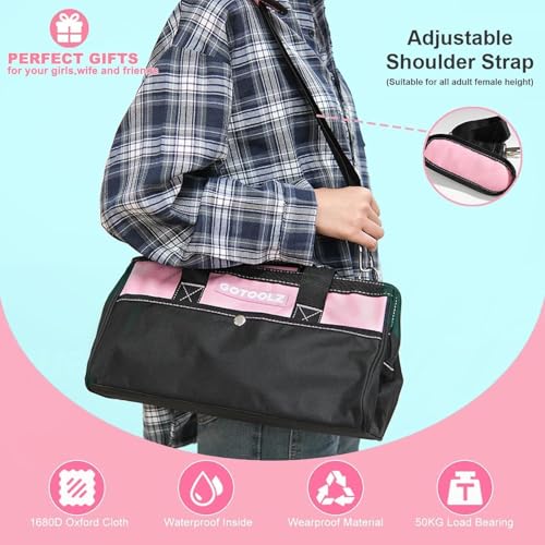 269-Piece Home Tool Set, General Household Repairing Tool Kit with Storage Bag, Basic Hand Tool Kit Set for Home Maintenance, DIY and Crafts - color: Pink