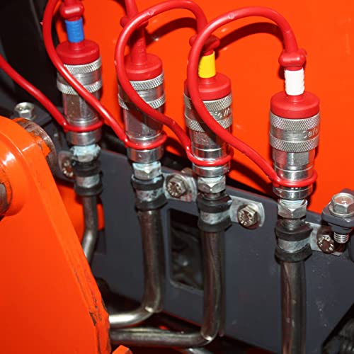 3/8" Ag ISO 5675 Pioneer Hydraulic Quick Connect Couplers with Dust Caps - size: 3/8" NPT Thread + 3/8" ISO 5675 Body