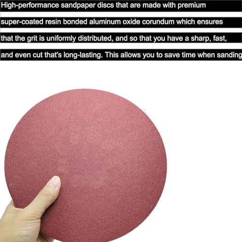 50 Pack 7 Inch 40 Grit Hook-and-Loop Sanding Discs Sandpaper -7" Aluminum Oxide Sander Paper Grinding Polishing for Random Orbit Drywall Sander … - style: 40 Grit