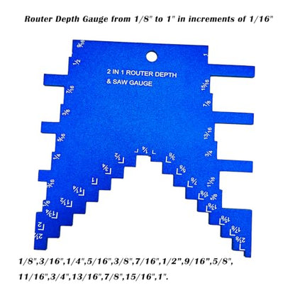 2 in 1 Router Depth Gauge and Table Saw Height Gauge for Router Tables