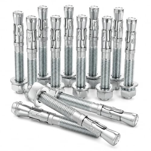 60 PCS 1/2" x 3-3/4" Concrete Anchors - Standard Heavy Duty Cement Anchor Bolts for Concrete - Metal M12 Expansion Concretes Fasteners Wall Anchors Cement