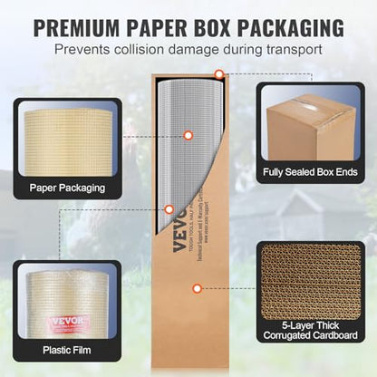 VEVOR Hardware Cloth, 1/4 inch 36in x 100 ft 23 Gauge, Hot Dipped Galvanized Wire Mesh Roll, Chicken Wire Fencing, Wire Mesh for Rabbit Cages, Garden, Small Rodents - size: 36'' x 100'