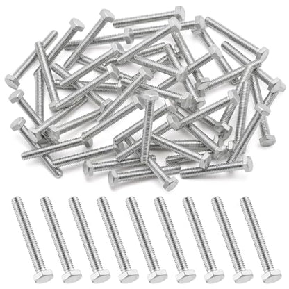 Zonon 50 Pcs 1/4-20 x 2 Hex Head Screw Bolt, Silver - color: Silver, size: 1/4-20 X 2"