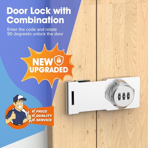 Cabinet Locks with Combination, Hasp Locks, 4 Packs Silver - color: 4 Packs Silver