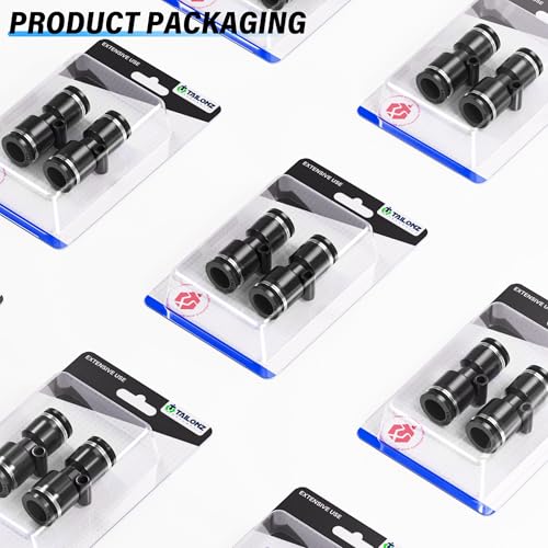 TAILONZ 1/2" x 3/8" Reducer Push-to-Connect Fitting PG1/2-3/8 10Pcs - size: 1/2"OD x 3/8"OD