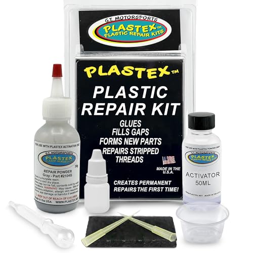 Plastex Plastic Repair Kits - Easily Glue, Repair or Remake Broken Plastic, Fiberglass, Wood & More! (Standard Gray Kit) - color: Gray, size: 30 grams
