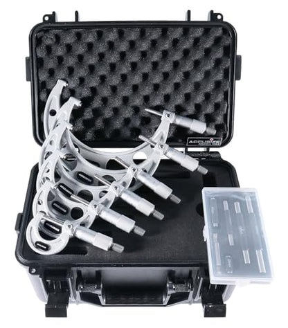 Accusize Industrial Tools 0-150 mm Precision M-Type Metric Outside Micrometer 6 Pc Set, Eg00-9150 - size: 0-150mm 6pc/set