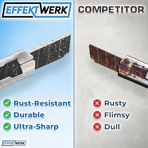 9mm Box Cutter Blades, Carbon Steel Snap Off Blade Refills, Black, 25 PK - style: 9mm