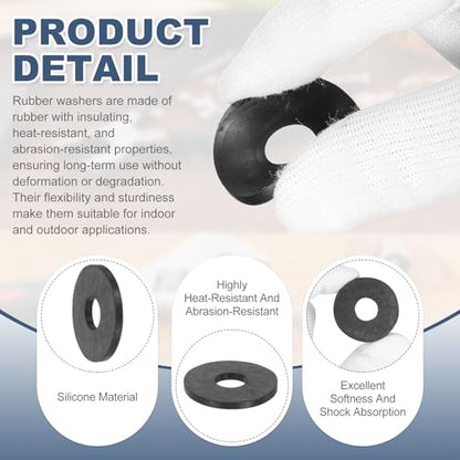 uxcell 5Pcs Rubber Spacers, 35mm OD, 12mm ID, 3mm Thick Black Round Anti Vibration Rubber Pads Isolation Bushings Washer for Home Cars Boat(1.38" OD x 0.47" ID x 0.12" Thick) - size: 35mm OD x 12mm ID x 3mm Thick