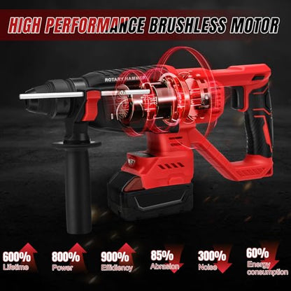 Cordless Rotary Hammer Drill for Milwaukee M18 18V Battery