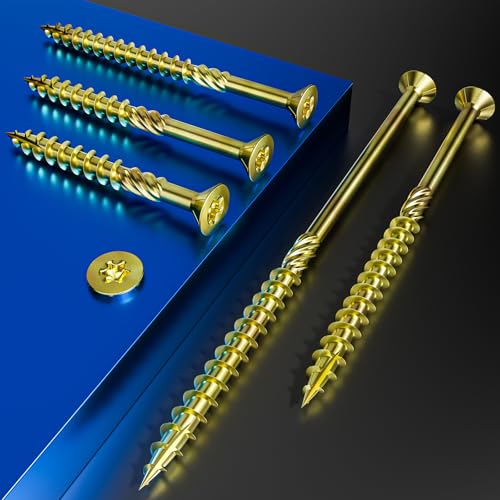 Wensilon 5/16 * 5" Yellow Deck Screws 31pcs 2lbs 8x125mm Lag Screws - color: Yellow, size: 5/16*5"