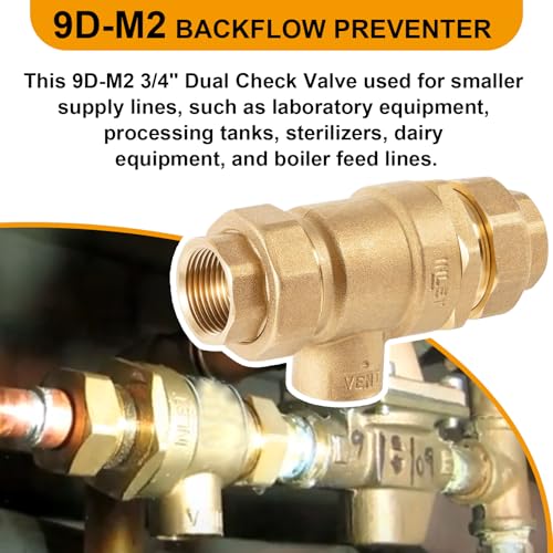 Replace for 9D-M2 3/4" Dual Check Valve Backflow Preventer with Intermediate Atmospheric Vent, Female Union Inlet and Outlet Connections