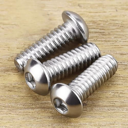 1/4-20 x 3/4" Button Head Socket Cap Bolts Screws, 304 Stainless Steel 18-8, Allen Hex Drive, Bright Finish, Fully Machine Thread, Pack of 25 - size: 1/4-20 x 3/4