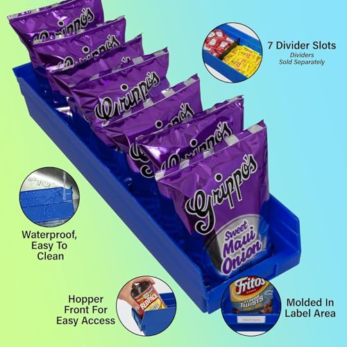 Akro-Mils 30164 Heavy Duty Plastic Shelf Bins, 24"x 6.5"x 4", Blue, 6-Pk - color: Blue