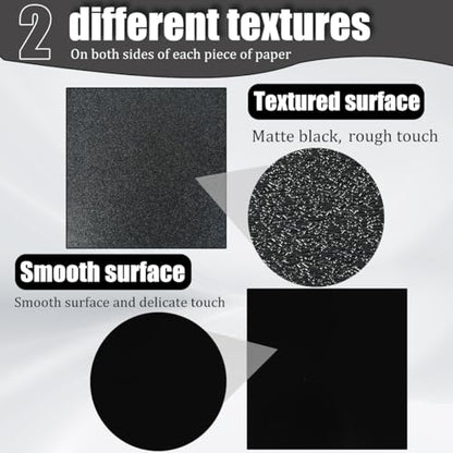 Pack of 2 ABS Plastic Sheet, Black Plastic Sheet 8" x 12" x 1/8" Thick (3mm) Rigid Moldable Panel with Different Surfaces Moldable Plastic Panel for Handicrafts DIY Projects - size: 8 x 12