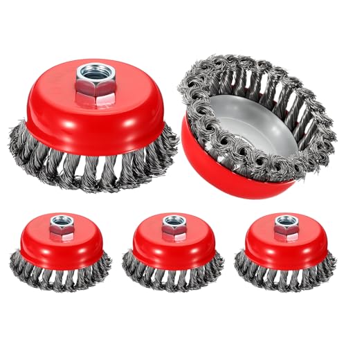 5Pack 4" Wire Brush for Angle Grinder with 5/8"-11 Arbor