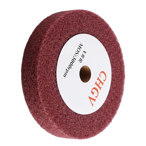 200mm x 25mm Non-Woven Nylon Polishing Burnishing Wheel, 320 Grit Wire Drawing Abrasive Flap Wheels 8" x 1" Polishing Flap Wheel for Stainless Steel Aluminum Copper Wood Metal(Red) - style: Red 8" x 1"