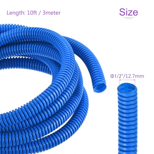 DMiotech 10ft Wire Loom Split Tubing 1/2 Inch(12.7 mm) ID Blue - color: Blue, size: 1/2"-10ft