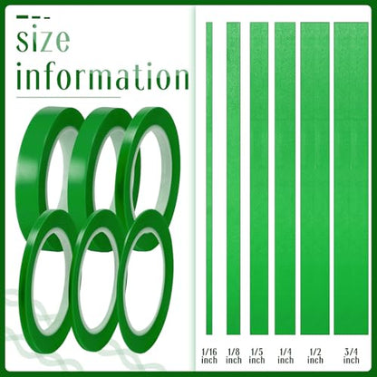 Nezyo 6 Pcs Vinyl Pinstripe Tape Auto,Green,1/16, 1/8,1/5,1/4,1/2, 3/4 Inch - color: Green, size: 1/16, 1/8,1/5,1/4,1/2, 3/4 Inch