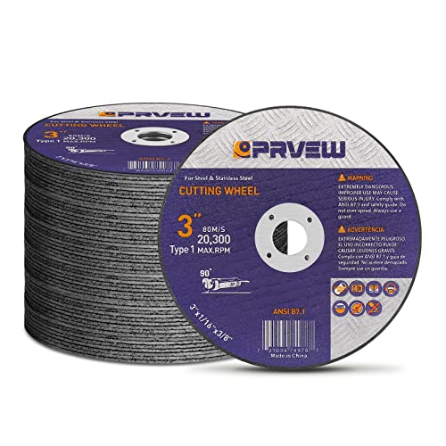 50-Pack Die Grinder Cut Off Wheel,3" x1/16 x3/8" Cutting Disc for Metal&Stainless Steel - style: 3"x1/16"x3/8"(50-PK)