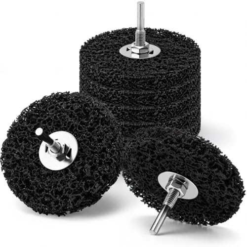 5 Pcs Paint Stripping Disc Drill Attachment 4" x 1/2", Black - color: Black