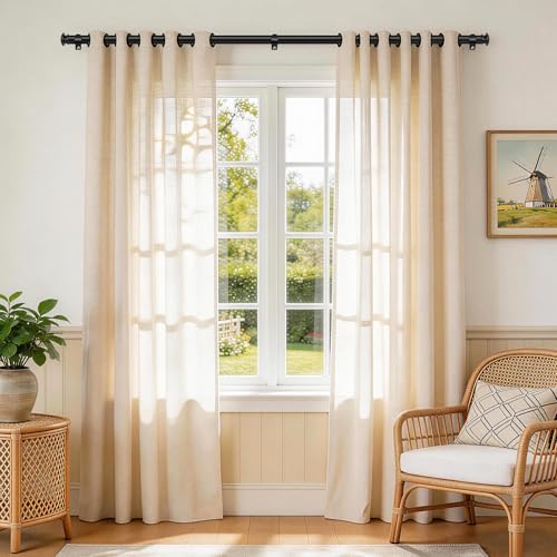 TONIAL Black Curtain Rods for Windows 2 Pack, 32 to 86 Inch, Drapery Rod - color: Black, size: 32-86"(2 Pack)