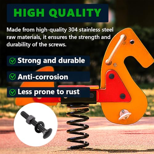 10 Sets 5/16-18 x 2-1/2" Carriage Bolts and Nuts & Flat Washers, 304 Stainless Steel 18-8, Black Coated, Heavy Duty Bolts for Home & Machinery Assembly & Repair, Automobile, by RoyceMart - size: 5/16-18 x 2-1/2"