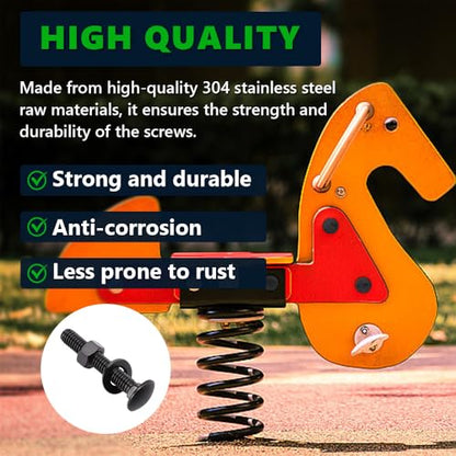 10 Sets 3/8-16 x 2 Carriage Bolts and Nuts & Flat Washers, 304 Stainless Steel 18-8, Black Coated, Heavy Duty Bolts for Home & Machinery Assembly & Repair, Automobile, by RoyceMart - size: 3/8-16 x 2"