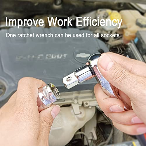 StrugDeas 6 Piece Socket Adapter and Reducer Set, 1/4", 3/8", 1/2" Chrome Vanadium Steel Ratchet/Socket Extension/Conversion Kit for Automotive Maintenance - size: Silver - 1/4", 3/8", 1/2"