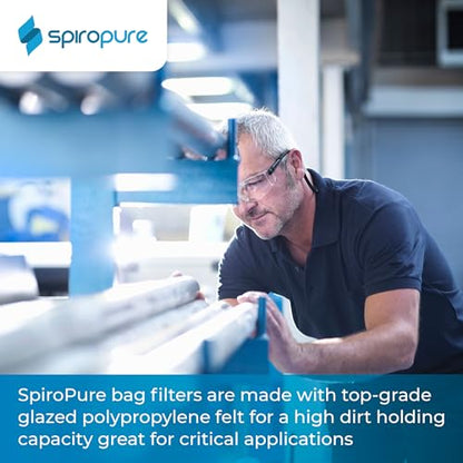 SpiroPure 25 Micron #3 (4" x 9") Bag Filter BP-410-25 155389-03 (40 Pack) - size: #3, style: 25 micron