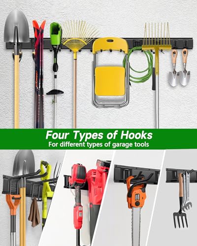 PIYILO 64 in Garage Tool Organizer Wall Mount, Adjustable Tool Storage Rack - size: 64 inch 10-Hook