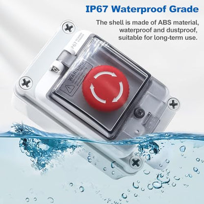 mxuteuk 1NC 1NO E-Stop Switches with Box Red Mushroom Emergency E-Stop Push Button Switch AC 660V 10A Switch Station Box G076 - color: Red/LA38A-11ZS-BOX IP67, size: 1NC 1NO