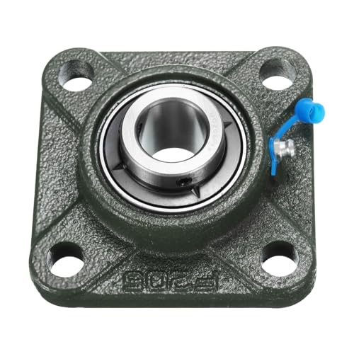 uxcell 2pcs UCF205-14 Pillow Block Bearings 7/8 inch Bore Self Alignment, Solid Cast Iron Base Square Flange Mounted Chrome Steel Bearings - size: UCF205-14