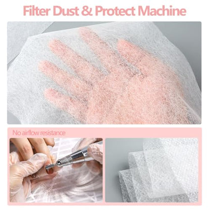100PCS Nail Dust Collector Filter Paper, Disposable Nail Fan Filter Paper