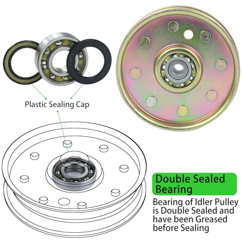 2 Pack 756-1229 Idler Pulley for Cub Cadet 50" RZT 50 RZT 42 Deck - color: A14 2x756-1229