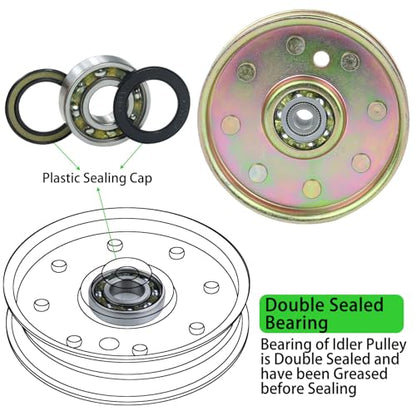 2 Pack 756-1229 Idler Pulley for Cub Cadet 50" RZT 50 RZT 42 Deck - color: A14 2x756-1229