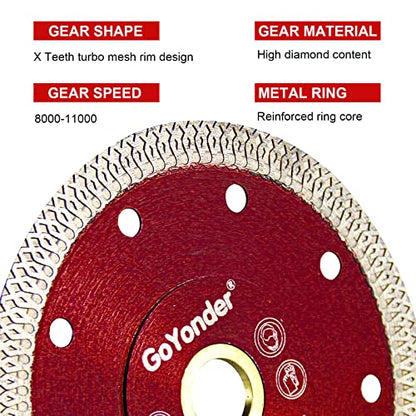 5" 125mm Super Thin Diamond Ceramic Saw Blade Porcelain Cutting Blade for Cutting Ceramic Or Porcelain Tile - size: 5"-Red