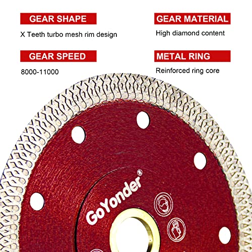 5" 125mm Super Thin Diamond Ceramic Saw Blade Porcelain Cutting Blade for Cutting Ceramic Or Porcelain Tile - size: 5"-Red