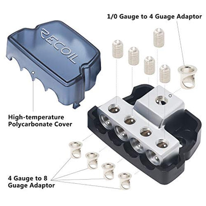 Recoil DB14P 4 Way Power Distribution Block Ground Block Car Audio 2 Pack - style: 4 Way Power Distribution Block 2PCS