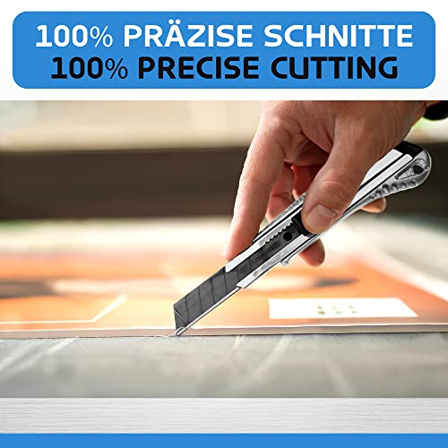 18mm Box Cutter Blades, Carbon Steel Snap Off Blade Refills, Black, 25 PK - style: 18mm
