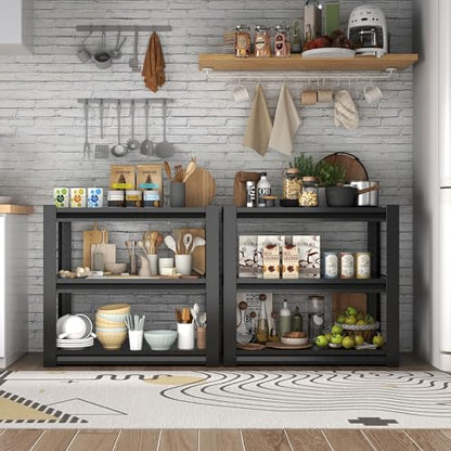3 Tier Garage Storage Shelf, Require Assembly(Black) - size: 15.75"D*23.62"W*31.5"H
