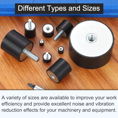 uxcell M4 Thread Rubber Mounts, Vibration Isolators, Cylindrical Shock Absorber with Studs 15 x 8mm 8pcs - size: M4x15x8mm