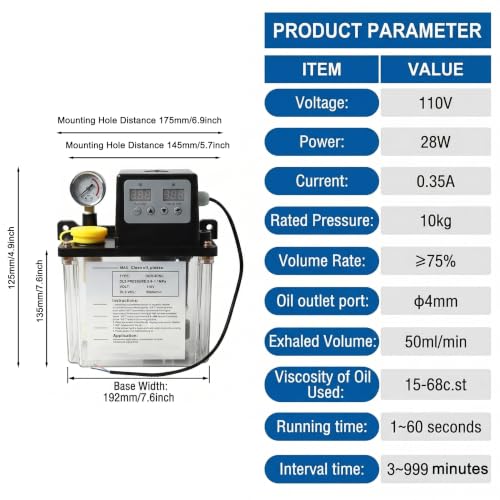 110V 2L Automatic Lubricating Oil Pump CNC Electromagnetic Oiler