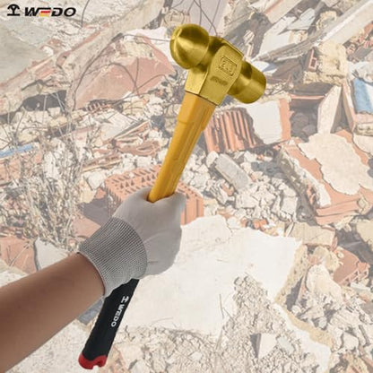 WEDO12oz(340g) Brass Ball Peen Hammer,Ball Pein Hammer with Fiberglass Handle,Length 280mm(11"),Brass, Die-Forged, Corrosion Resistant, DIN Standard - size: 12oz(340g)