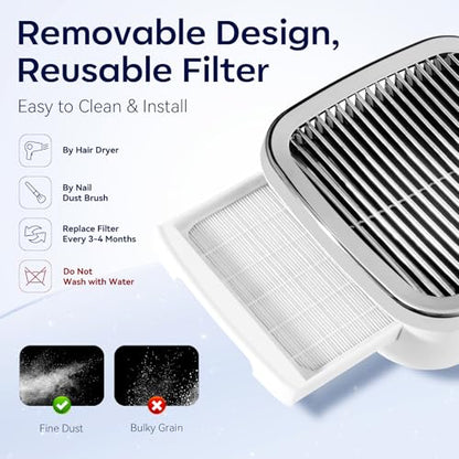 Makartt Nail Dust Collector Plug-in: 60W Dual Turbine Dust Extractor - color: Plug-in Nail Dust Collector-sylvie