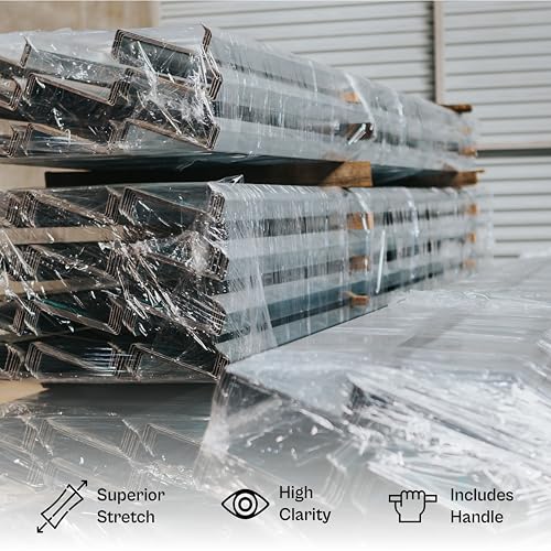 PSBM 36 Rolls 3 Inch x 1000 Feet 50 Gauge Mini Stretch Film/Wrap with Plastic Handle, Industrial Strength Clear Shrink/Plastic Wrap for Moving, Packing, Shipping, Bundling & Storage - size: 3 Inch, style: 36 Rolls