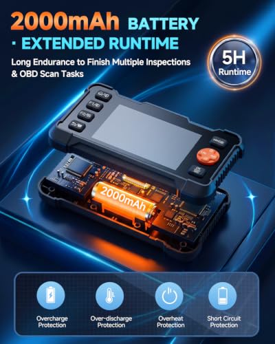 2-in-1 Enhanced OBD2 Scanner & Endoscope Camera with Light, 1080P